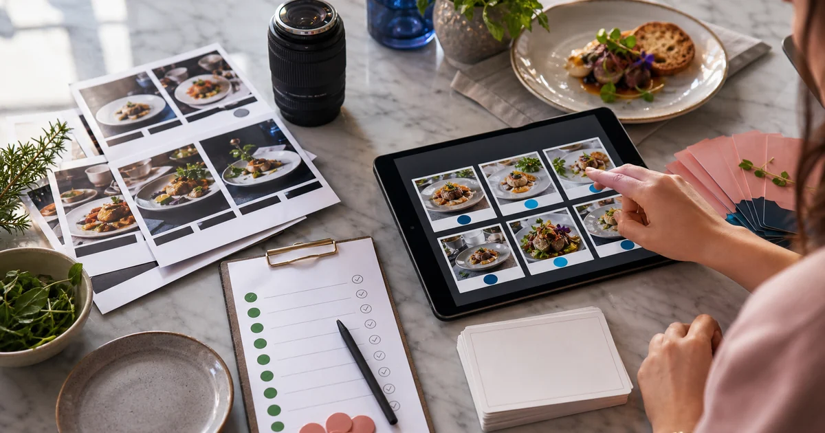 Unique editorial photo for Facebook Photo Contests for Restaurants — What Works in 2026 showing photo-contest workflow